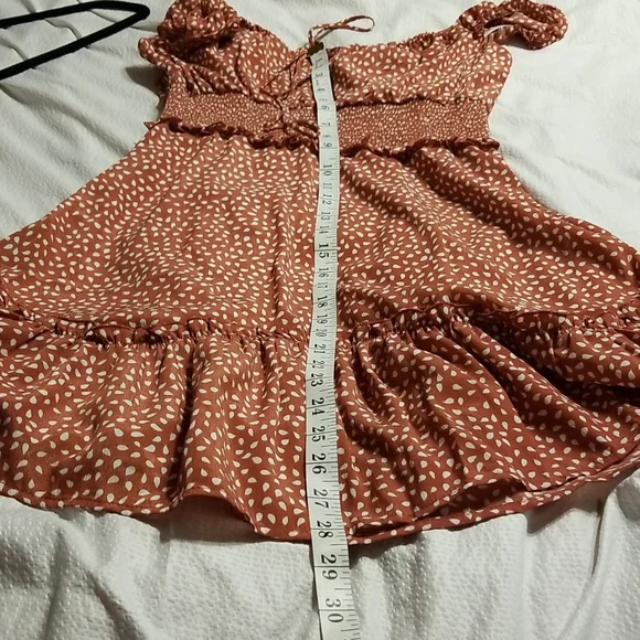 NWOT SUMMER BREEZE LIGHT WEIGHT OFF THE SHOULDER SMOCKED  RUFFLE DRESS WESTERN - Picture 8 of 8